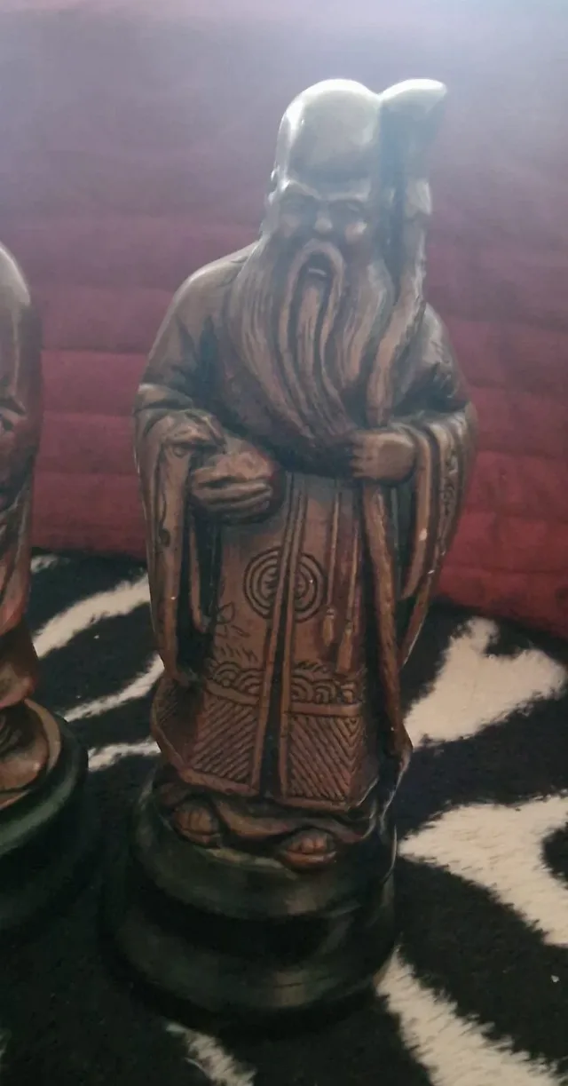 2 statuete vintage, rare reprezentand zei chinezi ai longevității – fotografia 5 din 5