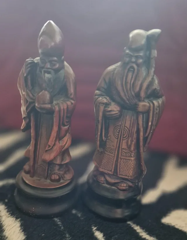 2 statuete vintage, rare reprezentand zei chinezi ai longevității – fotografia 3 din 5