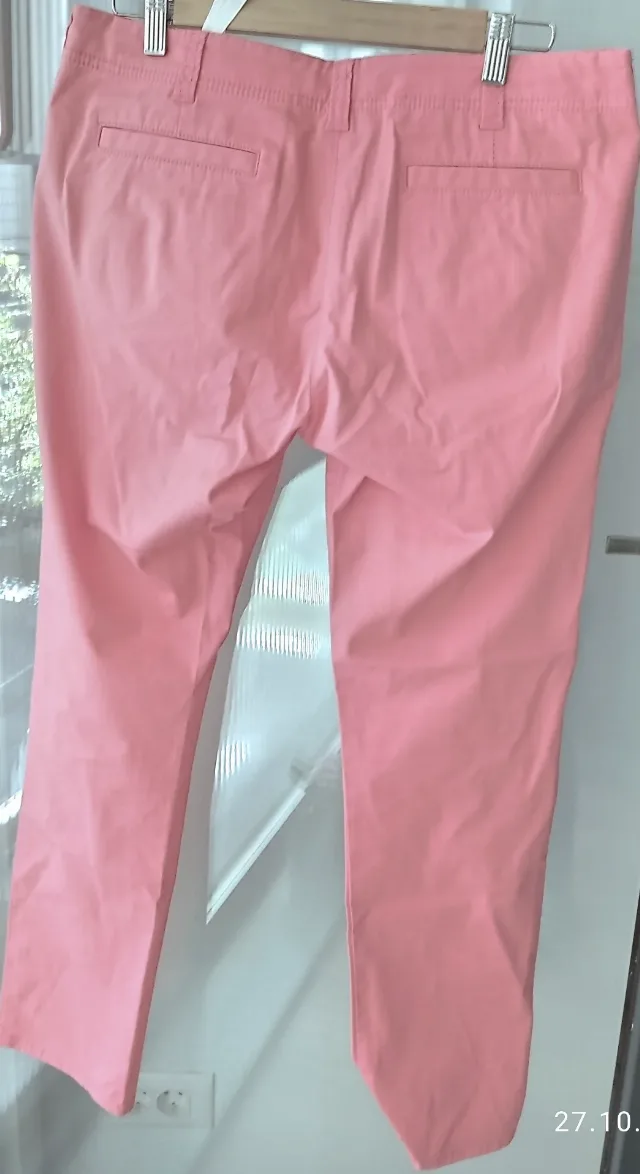 Pantalonii Stefanel roz, lungi, de toamna- primavara: noi, fara eticheta – fotografia 7 din 8