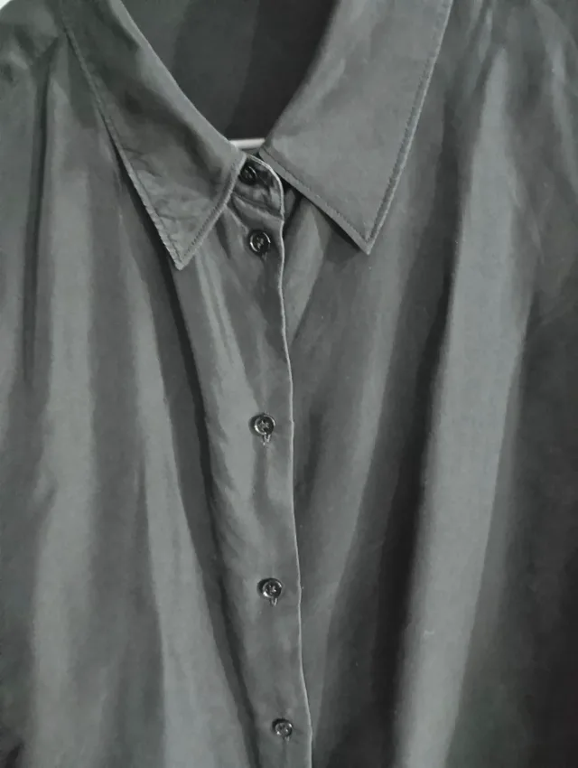 Bluza din matase H&M neagra, maneca lunga: – fotografia 3 din 8