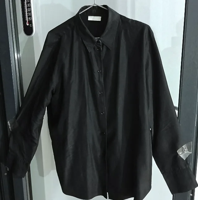 Bluza din matase H&M neagra, maneca lunga: – fotografia 1 din 8