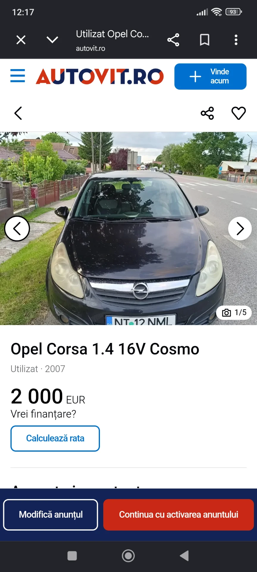 Opel CORSA D benzina 14 – fotografia 1 din 4