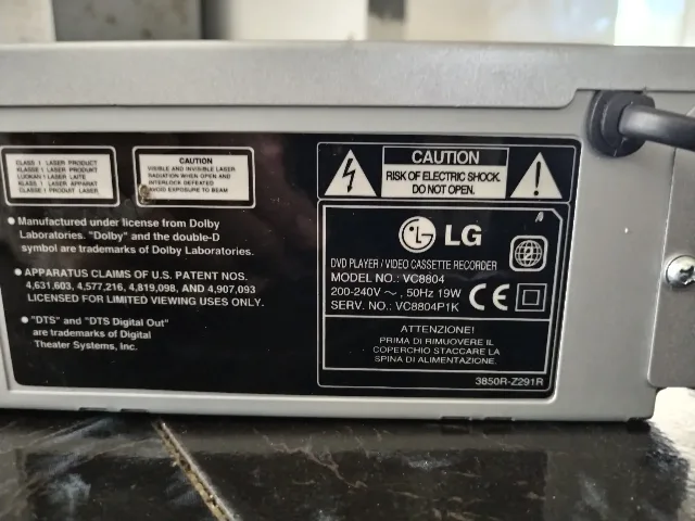 Combo dvd și VCR model LG vc8804 – fotografia 5 din 8