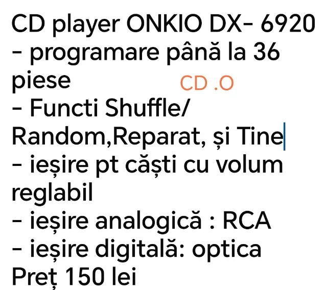CD PLAYER ONKIO DX-6920 – fotografia 2 din 2