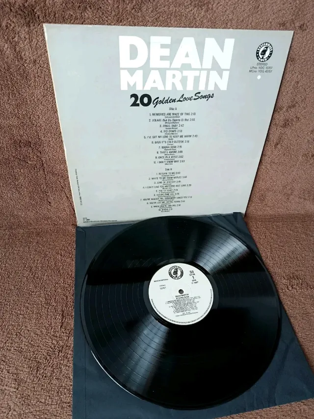 DEAN MARTIN - 20 Golden Love Songs (LP 1987 Portugalia) – fotografia 2 din 3