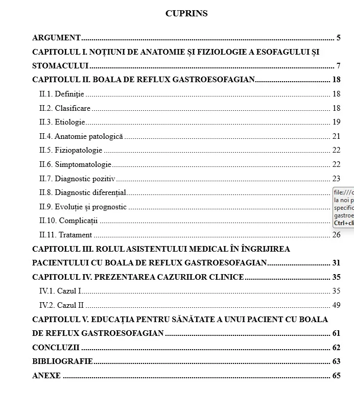 proiect Ingrijirea pacientului cu reflux gastroesofagian – fotografia 1 din 1