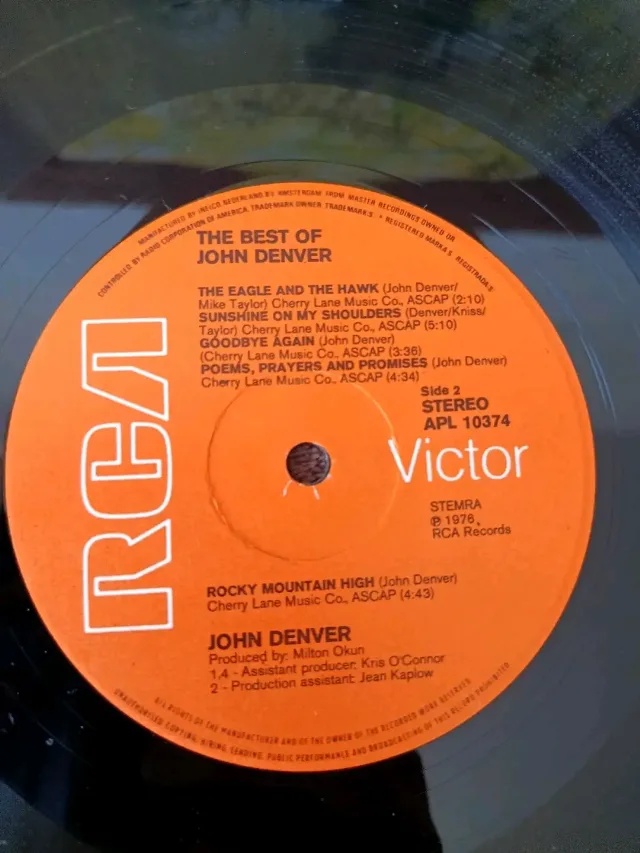 JOHN DENVER - Best Of (LP 1976 Olanda – fotografia 3 din 3