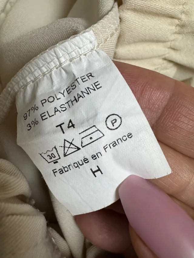 Pantaloni cu talie înaltă, fabricați în Franța, mărime S. – fotografia 4 din 4