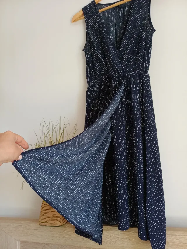 Rochie asimetrica Timeout, mărimea 38 (M), bleumarin cu picățele – fotografia 4 din 8