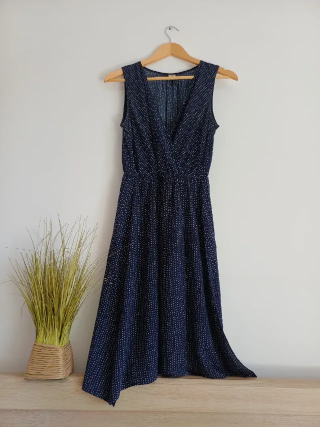 Rochie asimetrica Timeout, mărimea 38 (M), bleumarin cu picățele – fotografia 8 din 8
