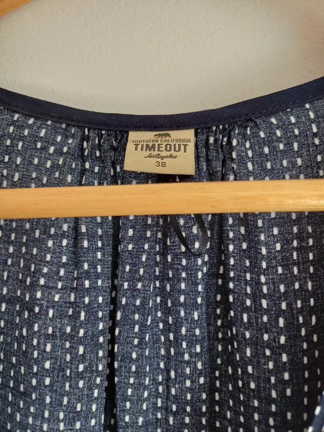 Rochie asimetrica Timeout, mărimea 38 (M), bleumarin cu picățele – fotografia 6 din 8