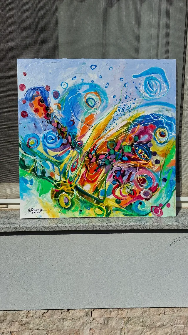 pictura abstracta cu albastru – fotografia 3 din 8