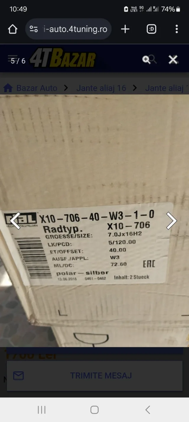Jante aliaj noi 16 zoll marca Rial, gama Bmw noi – fotografia 6 din 6