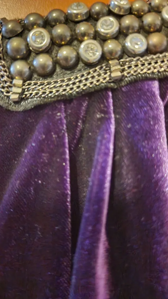 RONNI NICOLE, Rochie violet închis din catifea, masura 10 – fotografia 5 din 5
