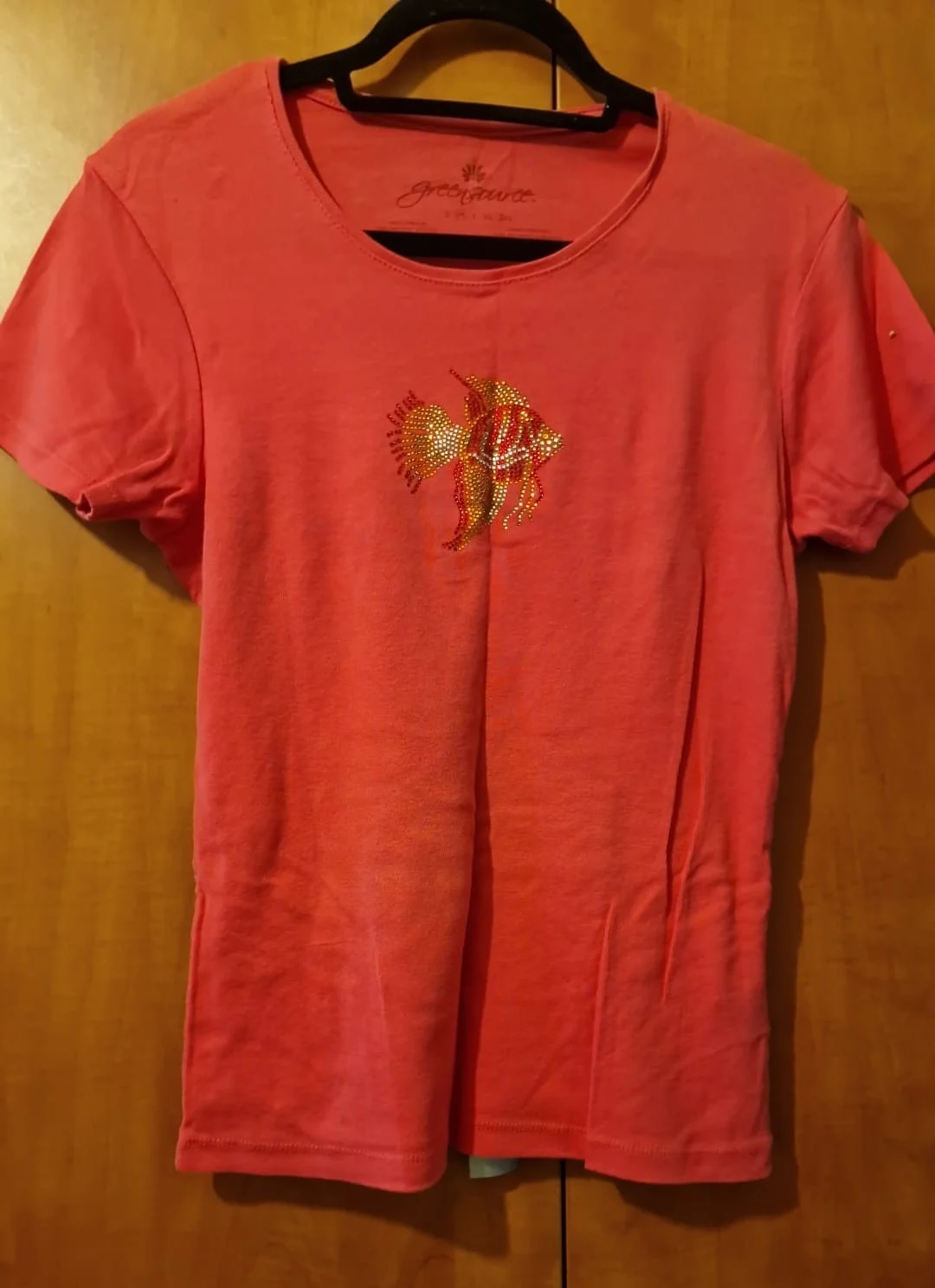 Green Source, Tricou de damă de culoare corai, M – fotografia 1 din 4