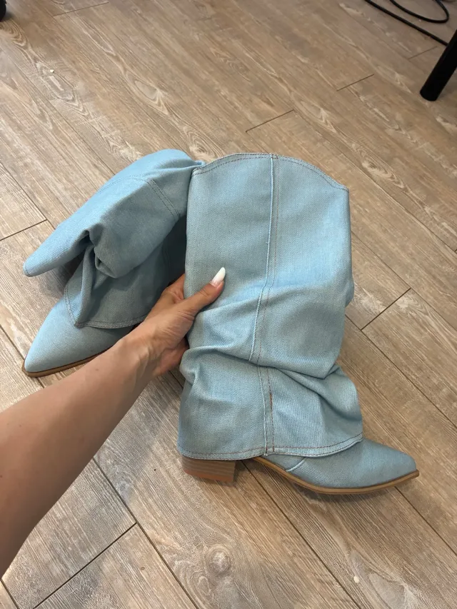 Cizme noi din denim – fotografia 2 din 3