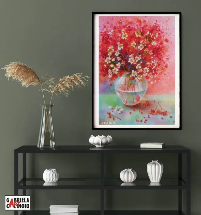 Tablou Buchet flori roșii – fotografia 4 din 7