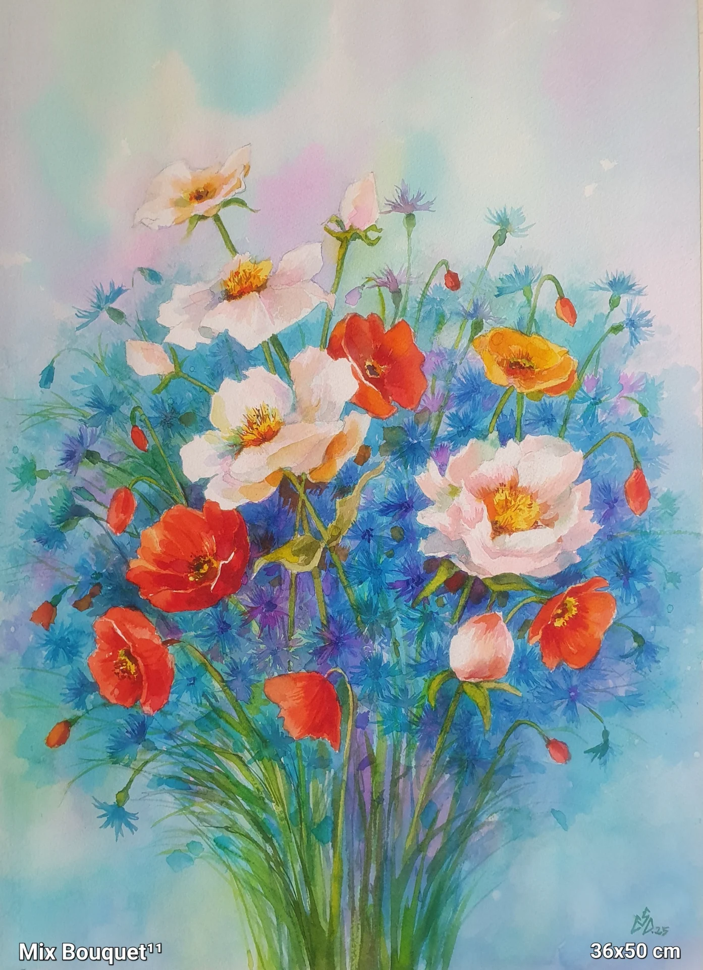 Tablou buchet flori mixte – fotografia 1 din 4