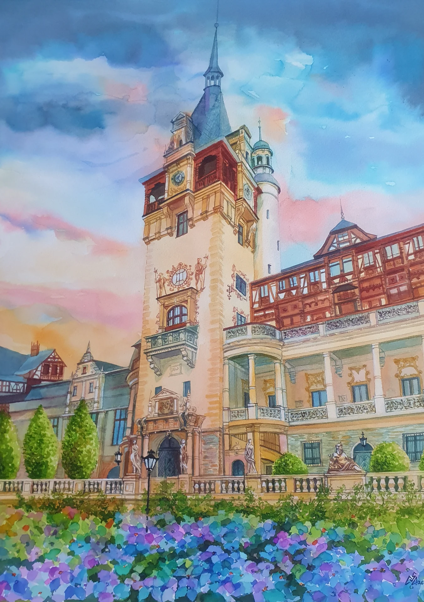 Tablou Castelul Peleș Primavara – fotografia 1 din 6