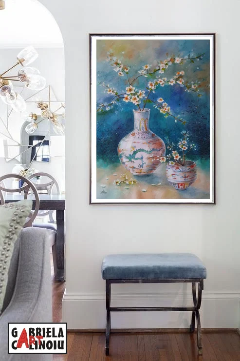 Flori de cires în vase chinezești. – fotografia 4 din 6