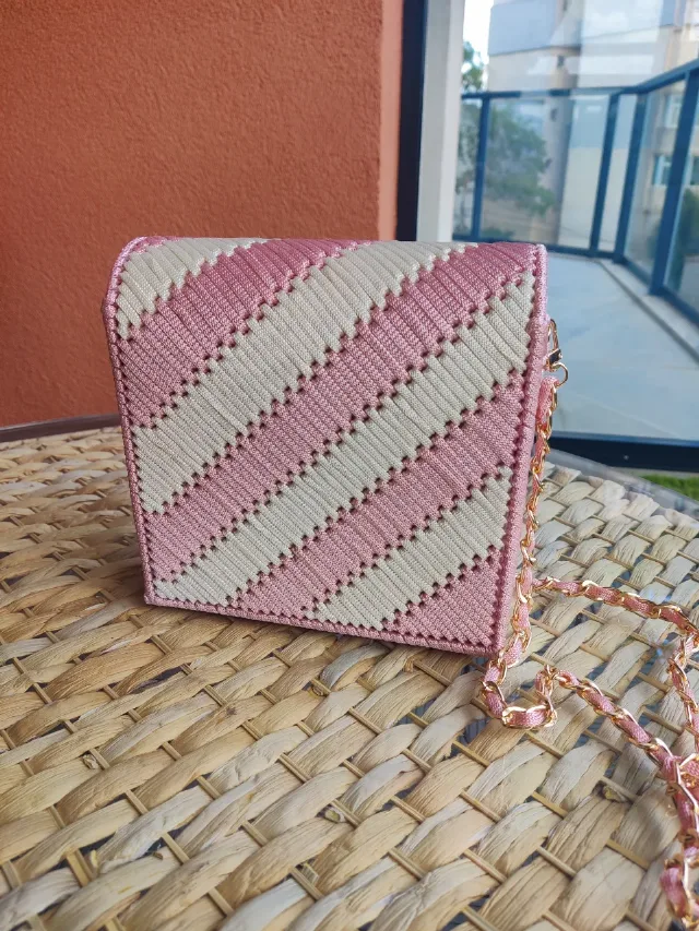 geanta handmade roz pudrat – fotografia 4 din 5