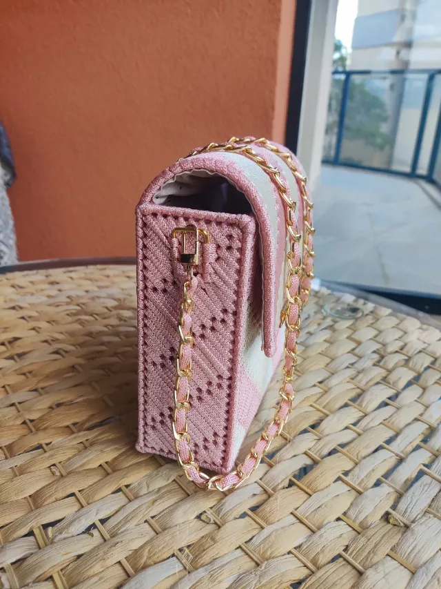geanta handmade roz pudrat – fotografia 2 din 5