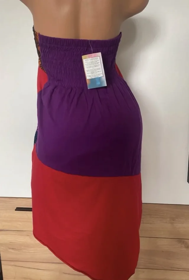 Rochie asimetrica  hippie marime XL – fotografia 6 din 6