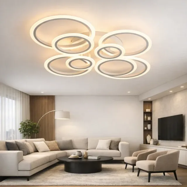 Lustra LED Moderna 130W cu Telecomanda si 8 Inele Luminoase – Tulcea, Tulcea