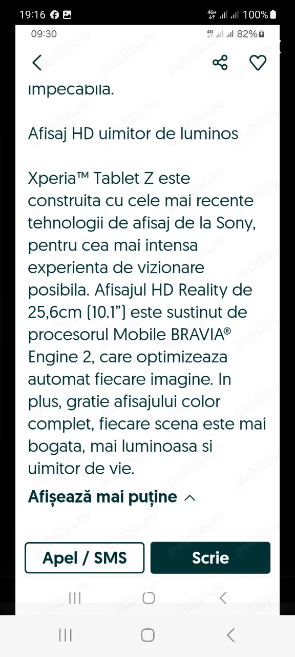 vînd tabletă Sony XPeria Z – fotografia 2 din 8