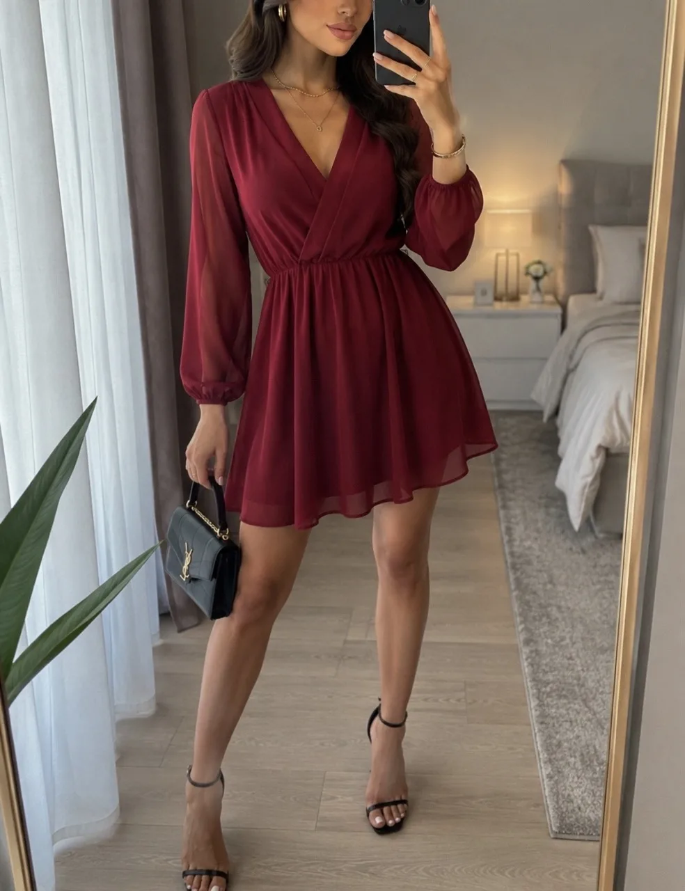 Rochie scurta grena – fotografia 1 din 8