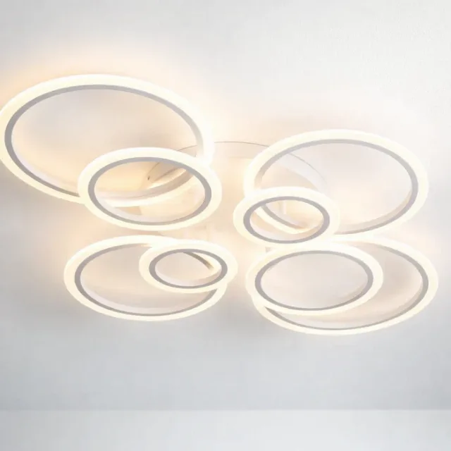 Lustra LED Moderna 130W cu Telecomanda si 8 Inele Luminoase – fotografia 3 din 3