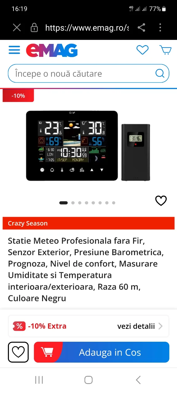vînd stație meteo profesională fără fir nouă – fotografia 2 din 4