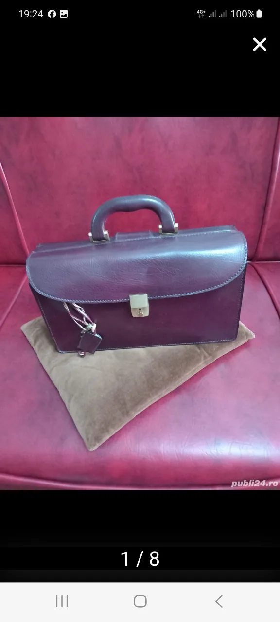 vînd Tuscany Lafher geantă doctor piele maro – fotografia 7 din 7