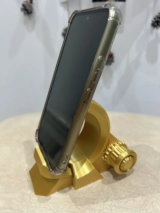 Suport de telefon reglabil – Auriu, printat 3D ✨ – fotografia 2 din 6