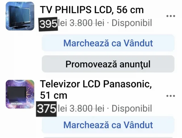 Televizoare LCD(Philips, Panasonic)-direct proprietar, Utilizat – Sector 5, București