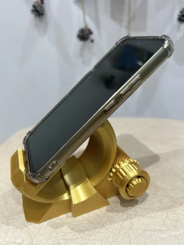 Suport de telefon reglabil – Auriu, printat 3D ✨ – fotografia 1 din 6