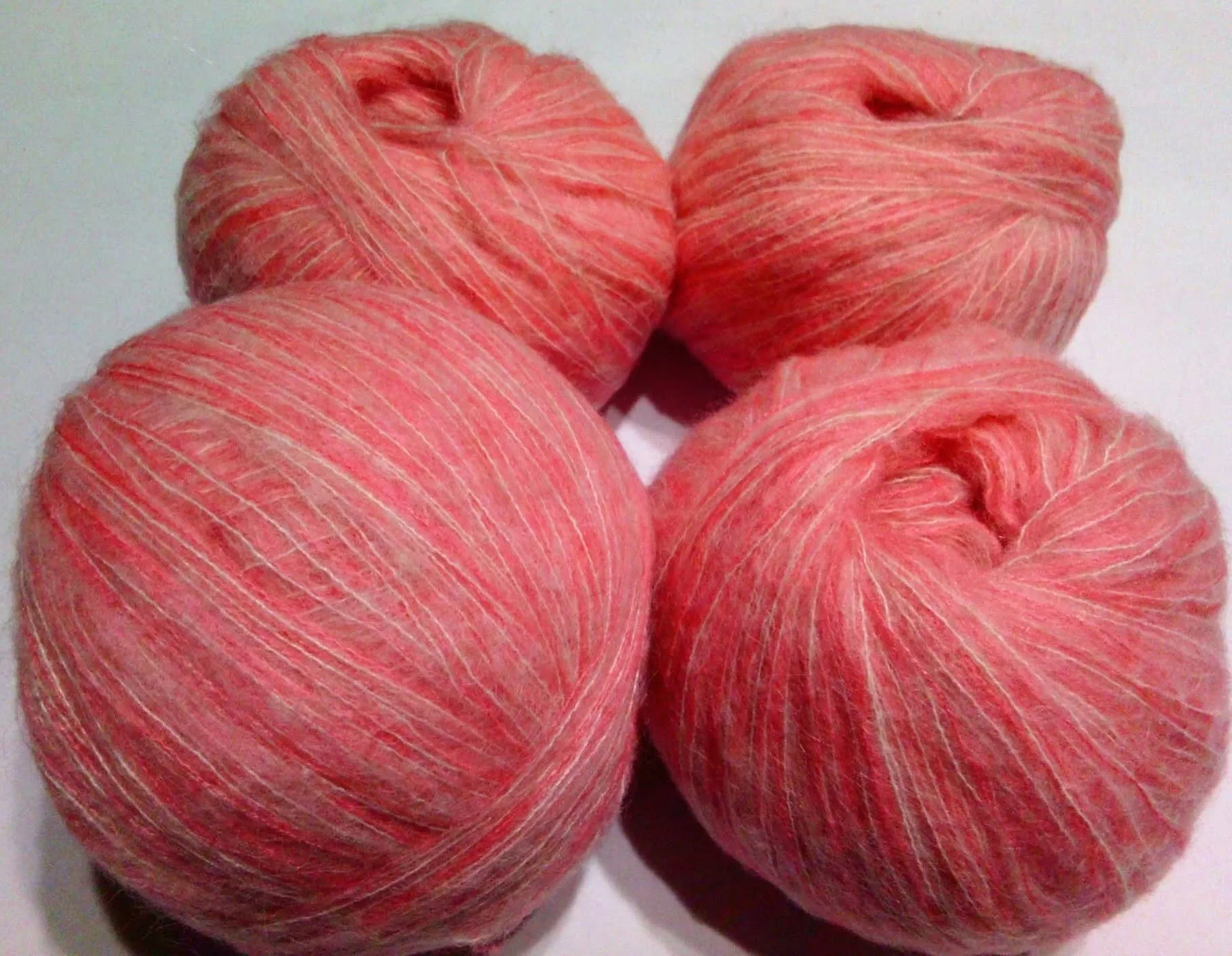 MOHAIR / ALPACA - fir subtire - CORAL/IVORY – fotografia 2 din 2