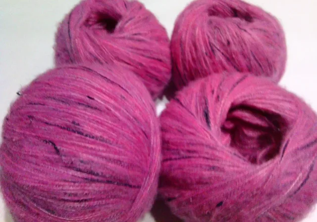 MOHAIR / ALPACA - fir subtire - CICLAME/BLEUMARIN – fotografia 2 din 2