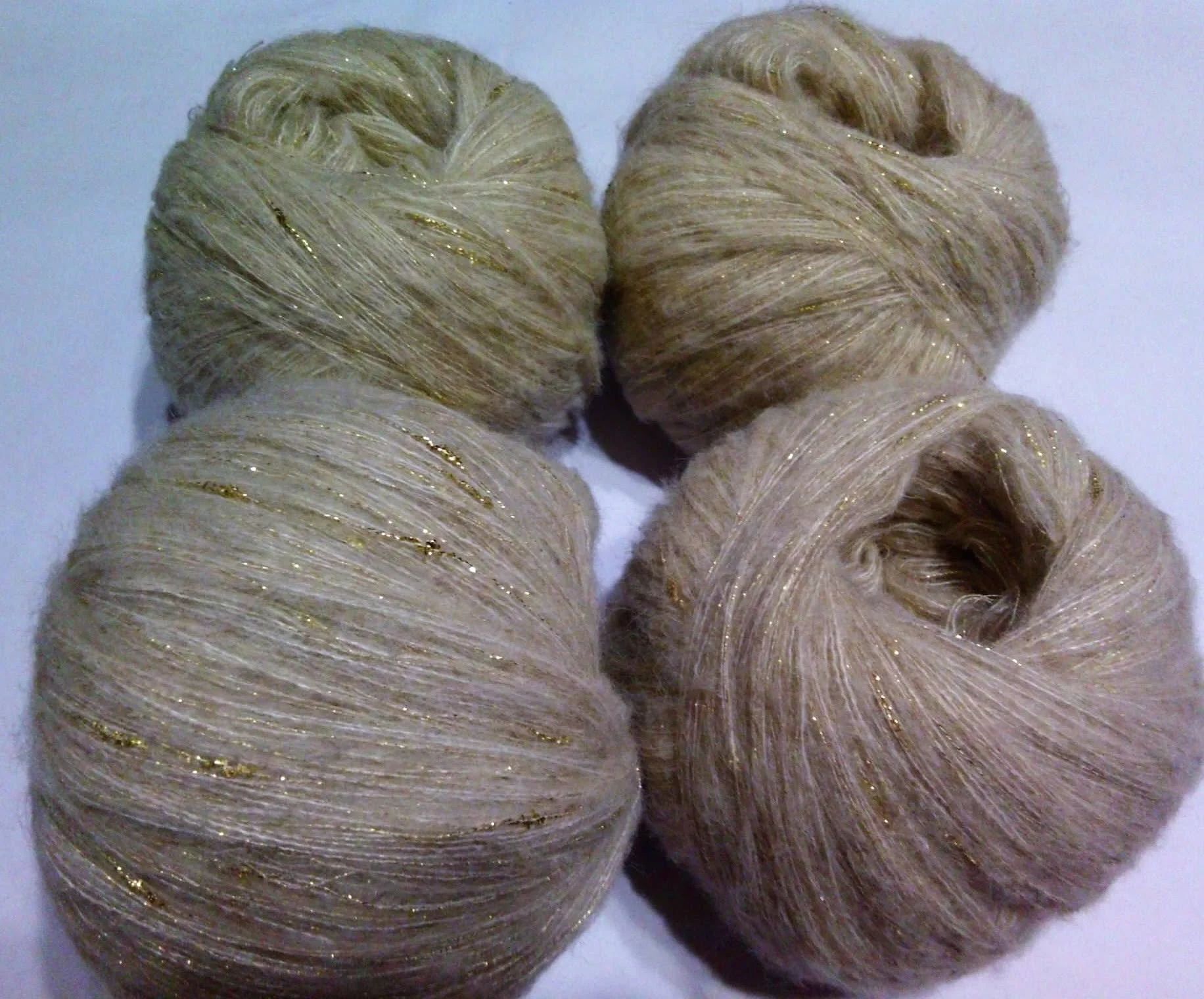 MOHAIR / ALPACA - fir subtire - BEJ DESCHIS/AURIU – fotografia 2 din 2