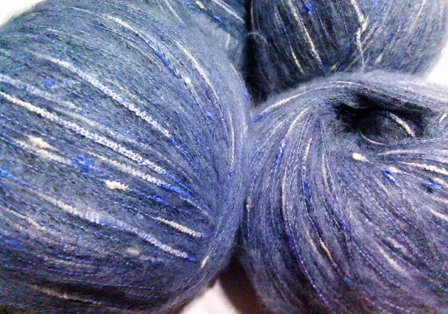 MOHAIR / ALPACA - fir subtire  - PETROL BLUE/ALB – Curtea de Arges, Argeș