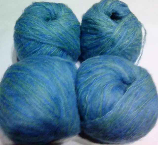 MOHAIR / ALPACA - fir subtire - BLUE/VERNIL – fotografia 2 din 2