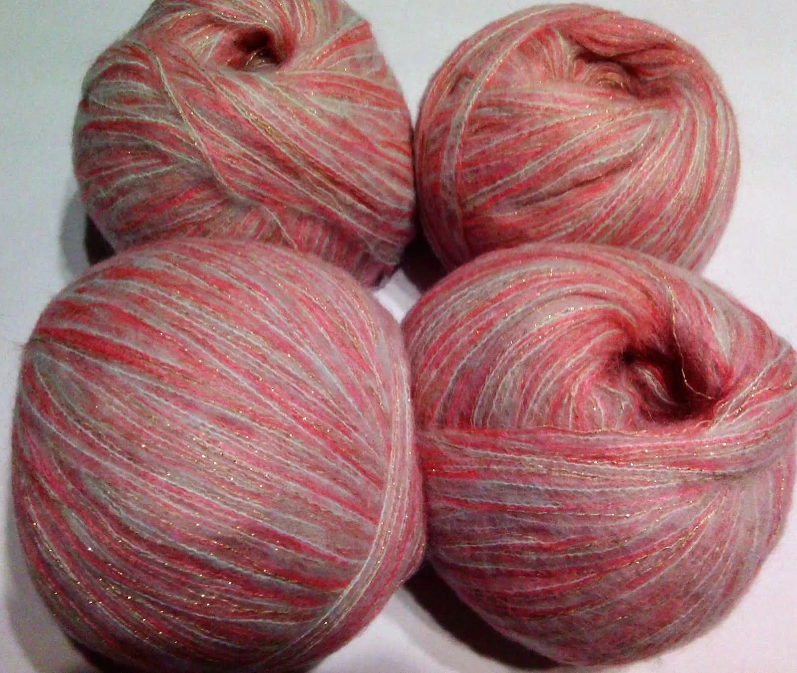 MOHAIR / ALPACA - fir subtire - CORAL/MENTA/AURIU – fotografia 2 din 2