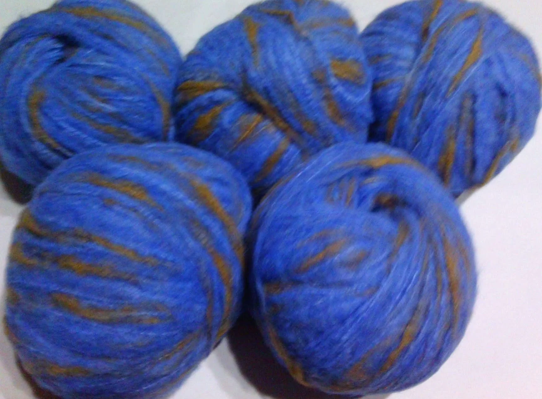 MOHAIR / ALPACA - fir gros - ALBASTRU/MUSTAR – fotografia 2 din 2