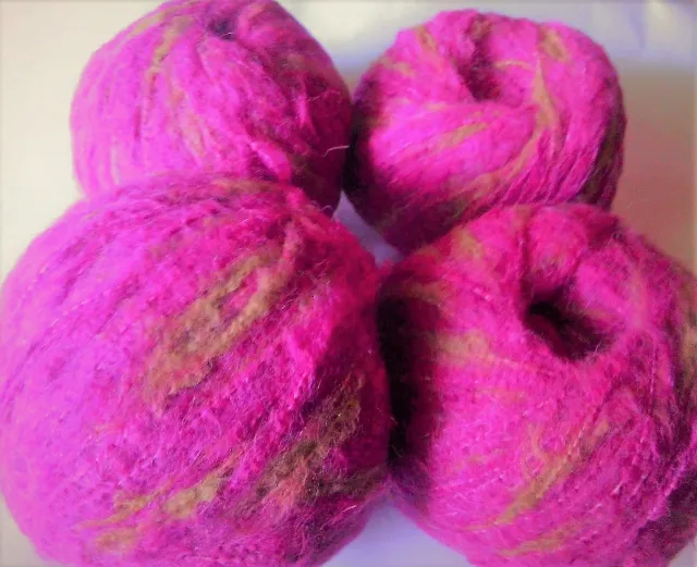 MOHAIR / ALPACA - fir gros - CICLAME/MUSTAR – fotografia 2 din 2