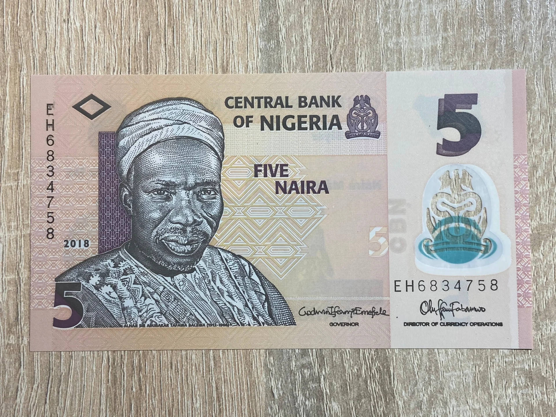 Nigeria - 5 naira 2018  UNC – fotografia 1 din 2