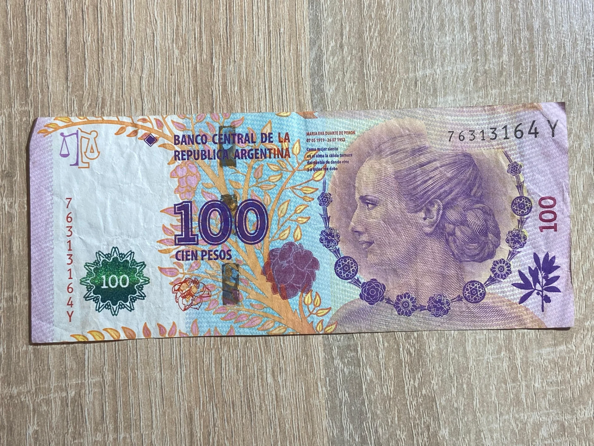 Argentina - 100 pesos 2014 – fotografia 1 din 2