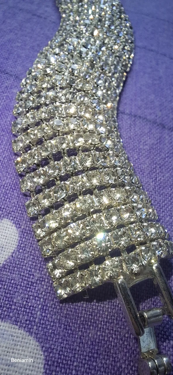Brățară opulentă Hollywood Glamour cu 9 rânduri de cristale 💎💍 – fotografia 4 din 7
