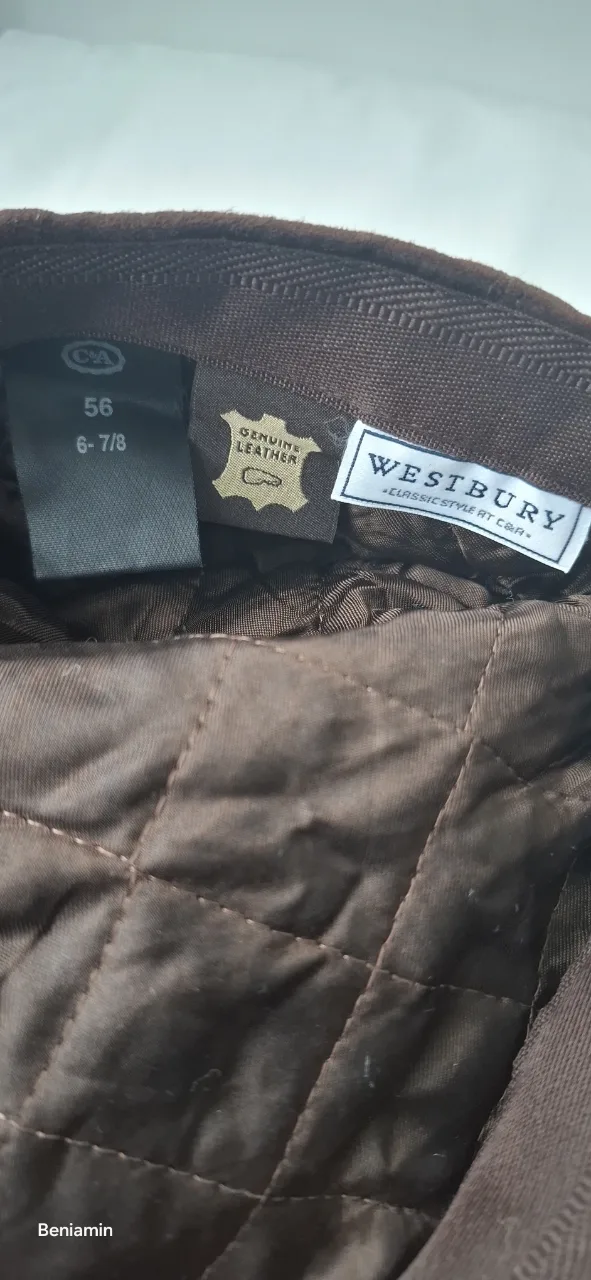 Bască vintage Westbury din piele întoarsă naturală – fotografia 4 din 4