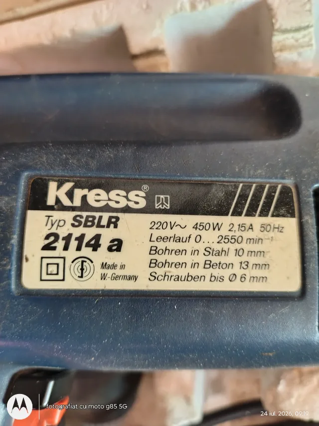 Bormasina Kress fabricata in Germania, in stare de utilizare – fotografia 5 din 7