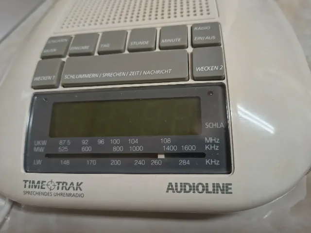 Vintage anii 90 Radio cu ceas vorbitor, retro, model Audioline CLR-1j – fotografia 4 din 8